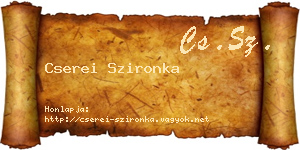 Cserei Szironka névjegykártya